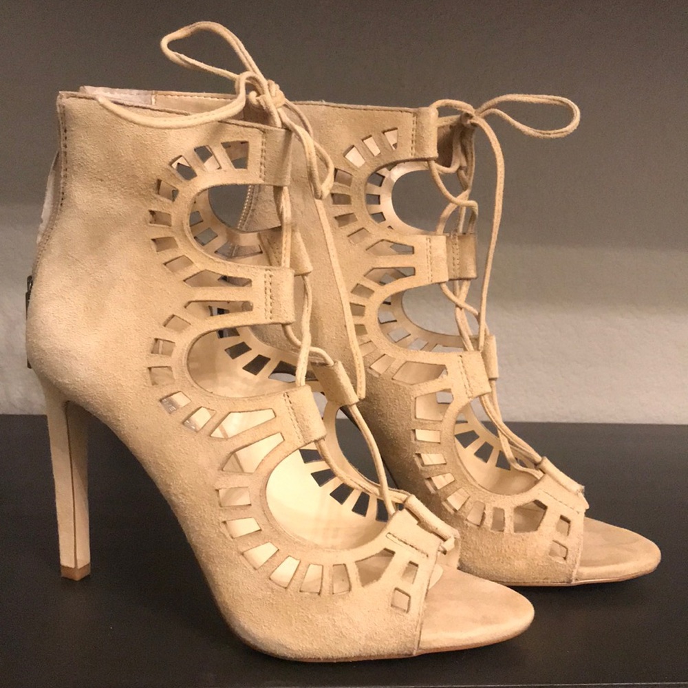 BCBG Lace Booties Open Toe.